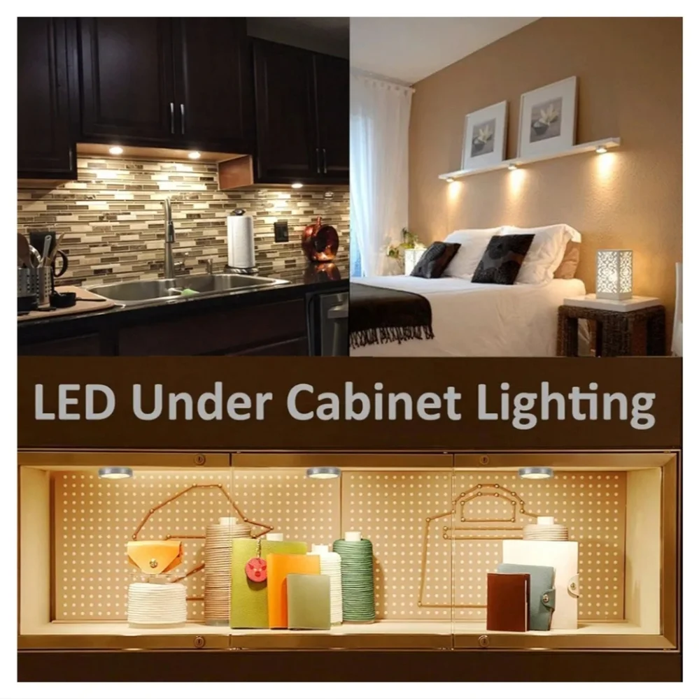 LEÂ Brightest LED Under Cabinet Lighting, Puck Lights, 12VDC, 25W Halogen Replac